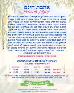 תובנה מוארת לערב סוכות מתוך אהבת חינם - תובנות מוארות